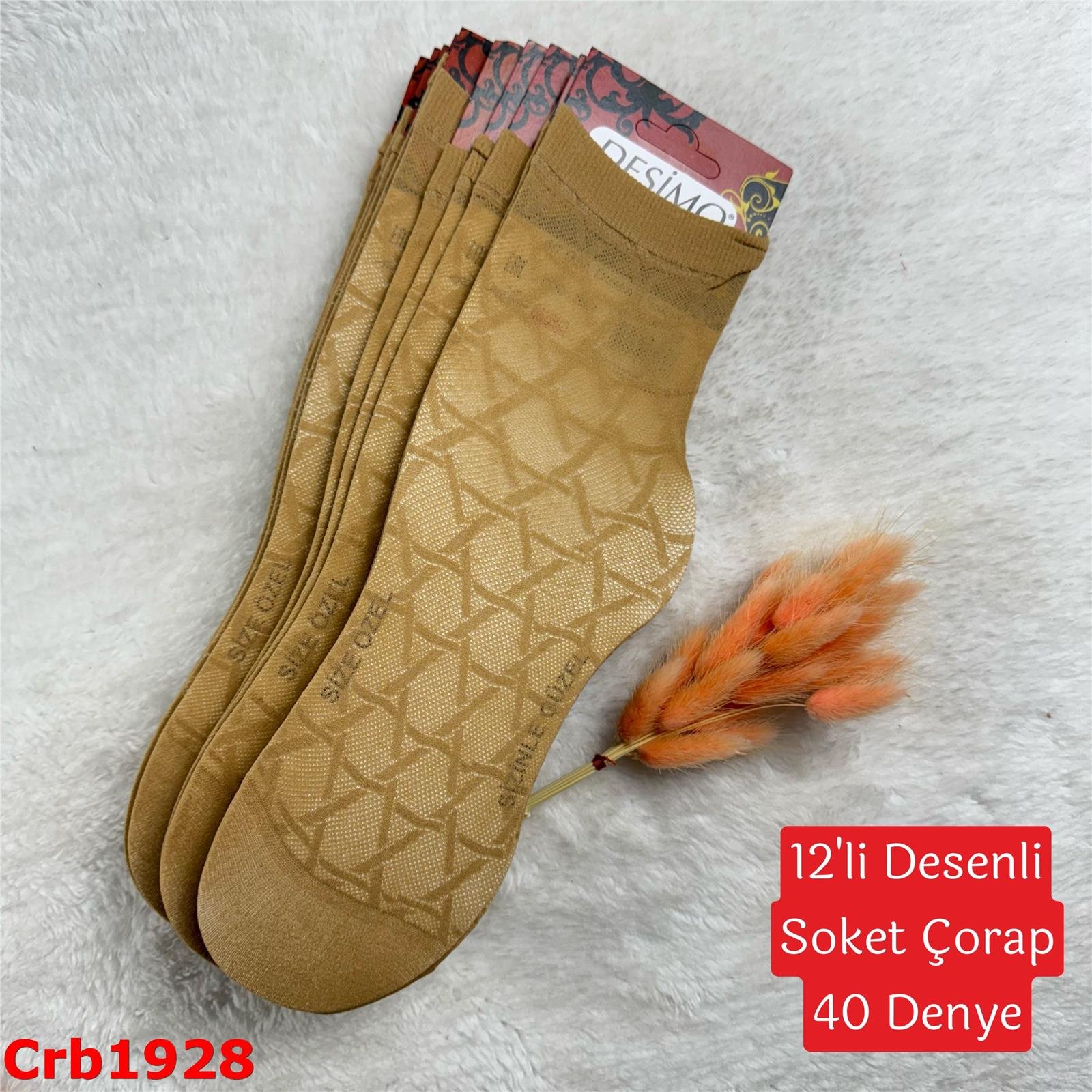 ZV-102 Desenli Soket Çorap (40 Denye) 12 ADET