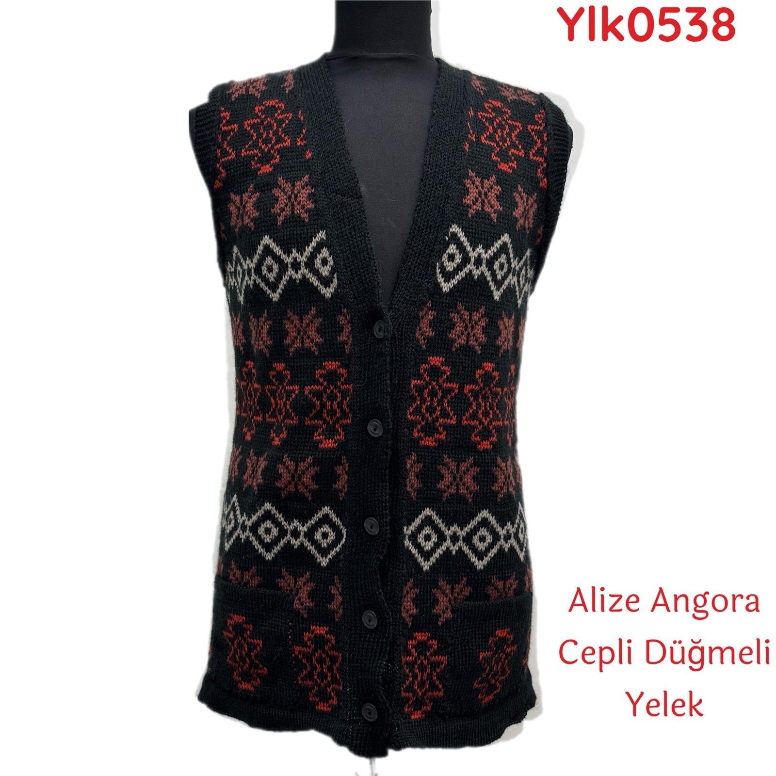 ZY-036 Alize Angora Cepli Düğmeli Yelek