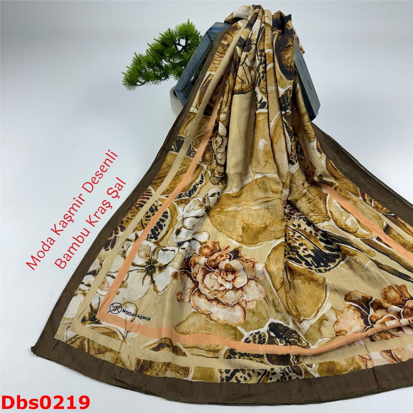 K-157 Moda Kaşmir Desenli Bambu Kraş Şal