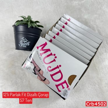KA-013 12 Adet Parlak Fit Dizaltı Çorap 57 Ten (15 Denye )