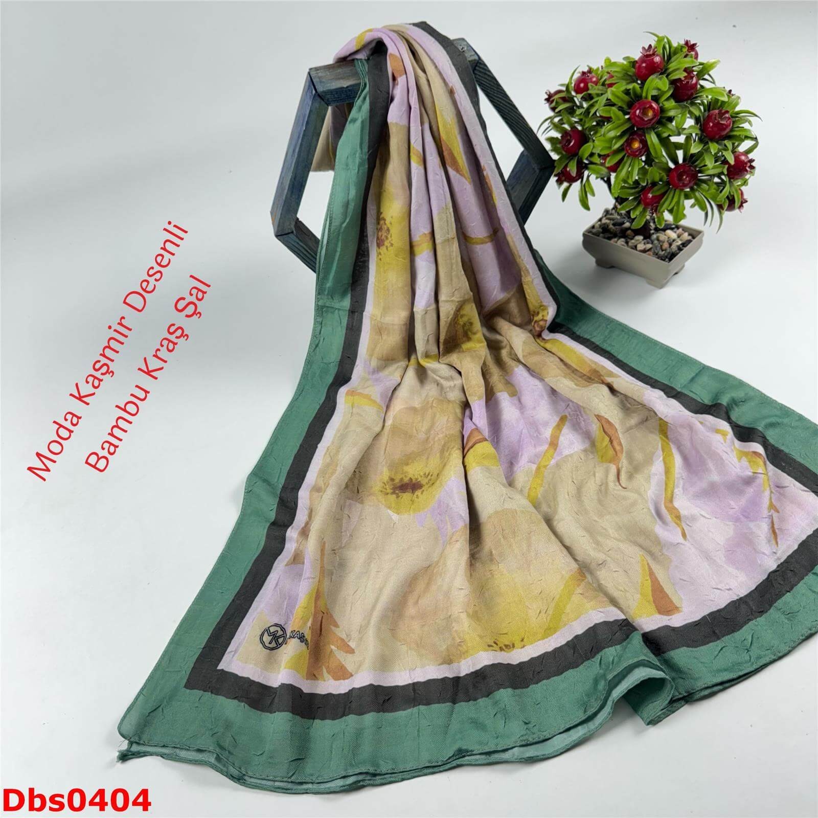 K-180  Moda Kaşmir Desenli Bambu Kraş Şal