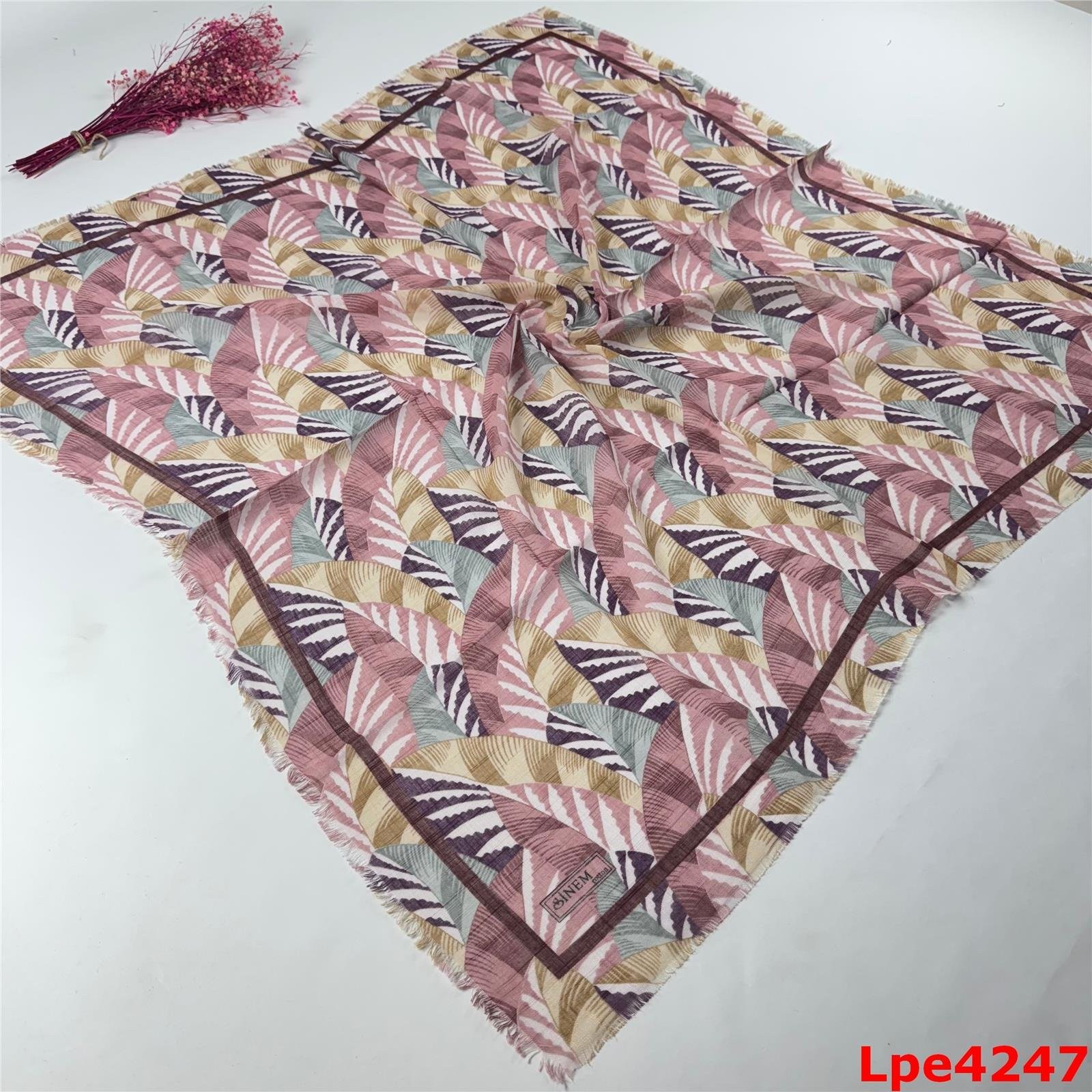 L-047 Flamlı Pamuk Eşarp