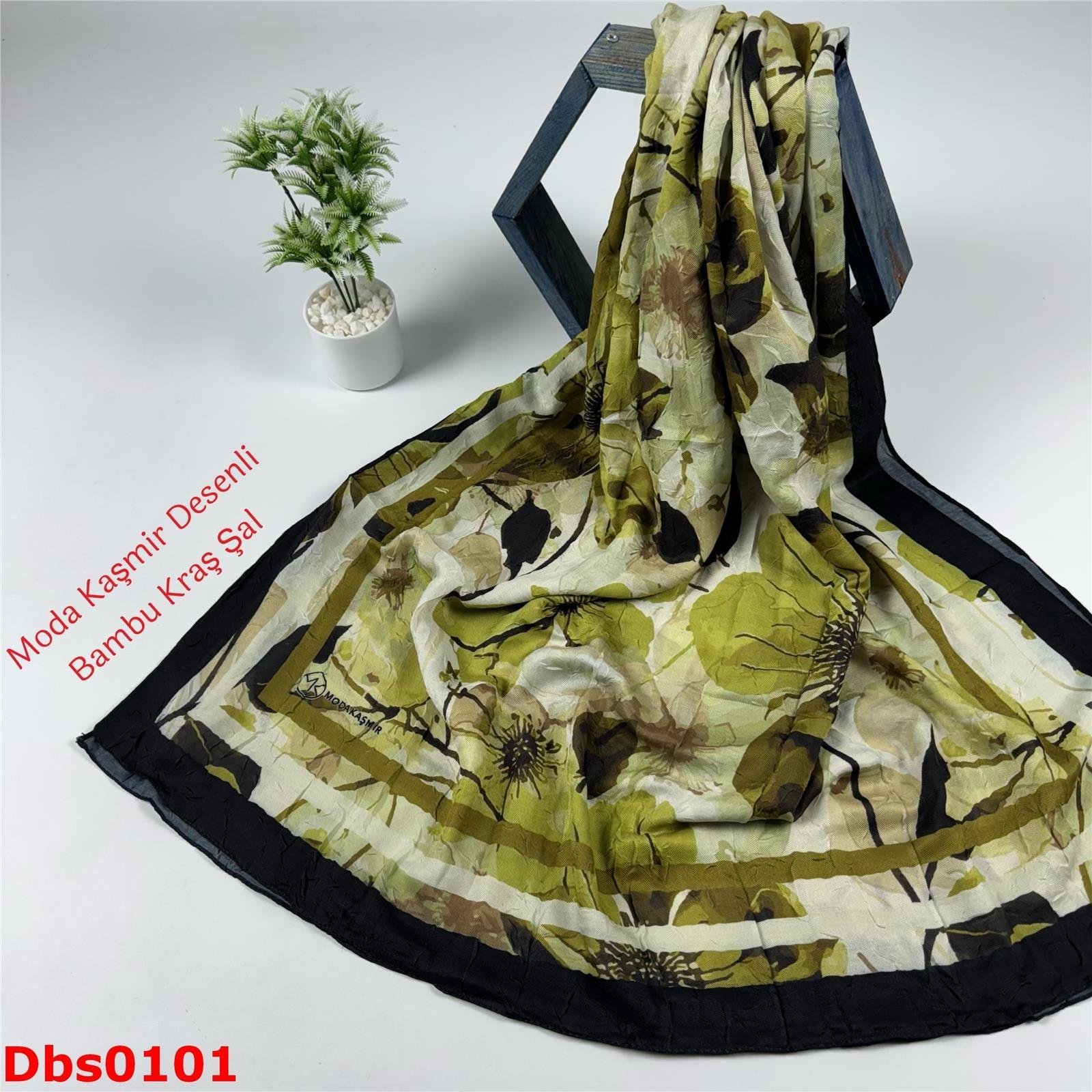 K-119 Moda Kaşmir Desenli Bambu Kraş Şal