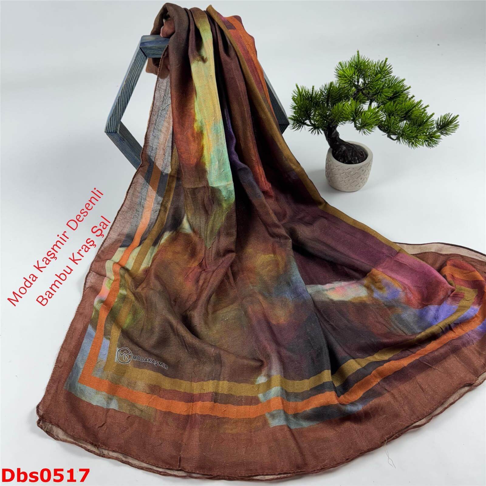 K-172 Moda Kaşmir Desenli Bambu Kraş Şal