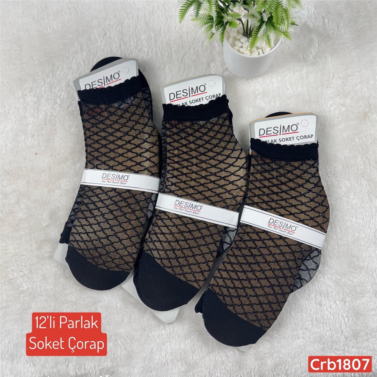 ZV-047 Parlak Soket Çorap 12 ADET