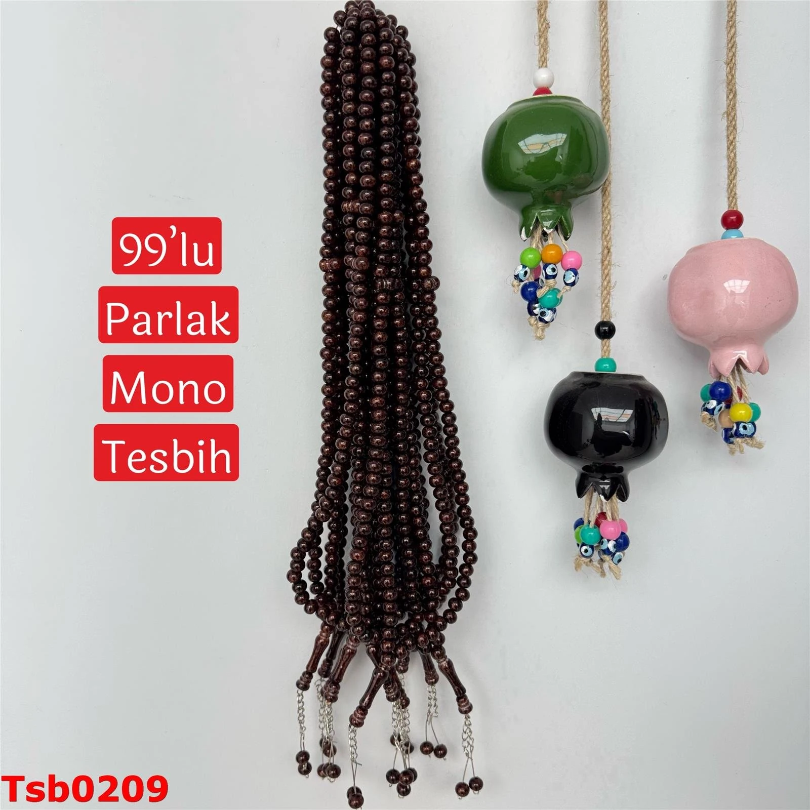 ZZ-354 Parlak Mono 99'lu Tesbih(10mm)