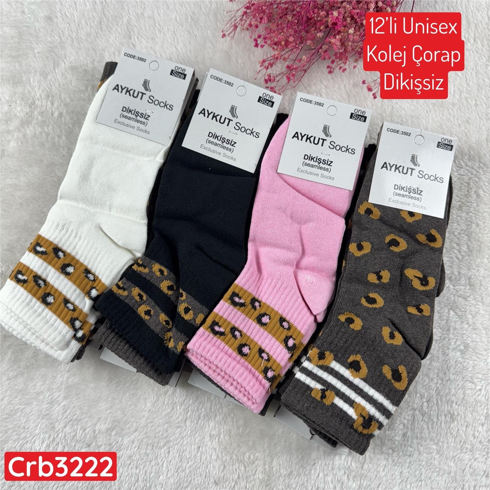 ZO-060 Unisex Kolej Çorap (Dikişsiz) 12 ADET