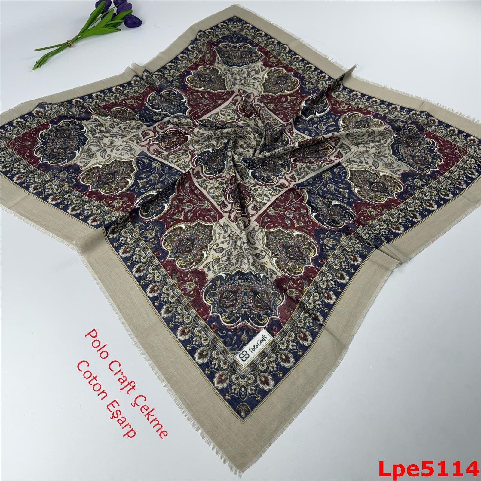 N-096 Polo Craft Çekme Coton Eşarp
