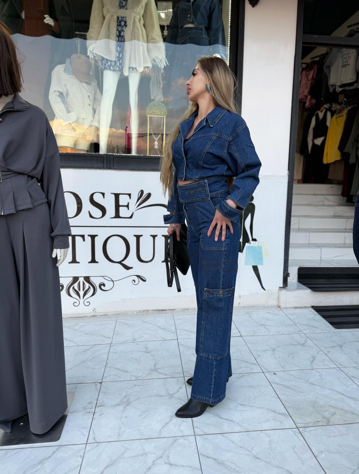 Ceket pantolon Denim takım