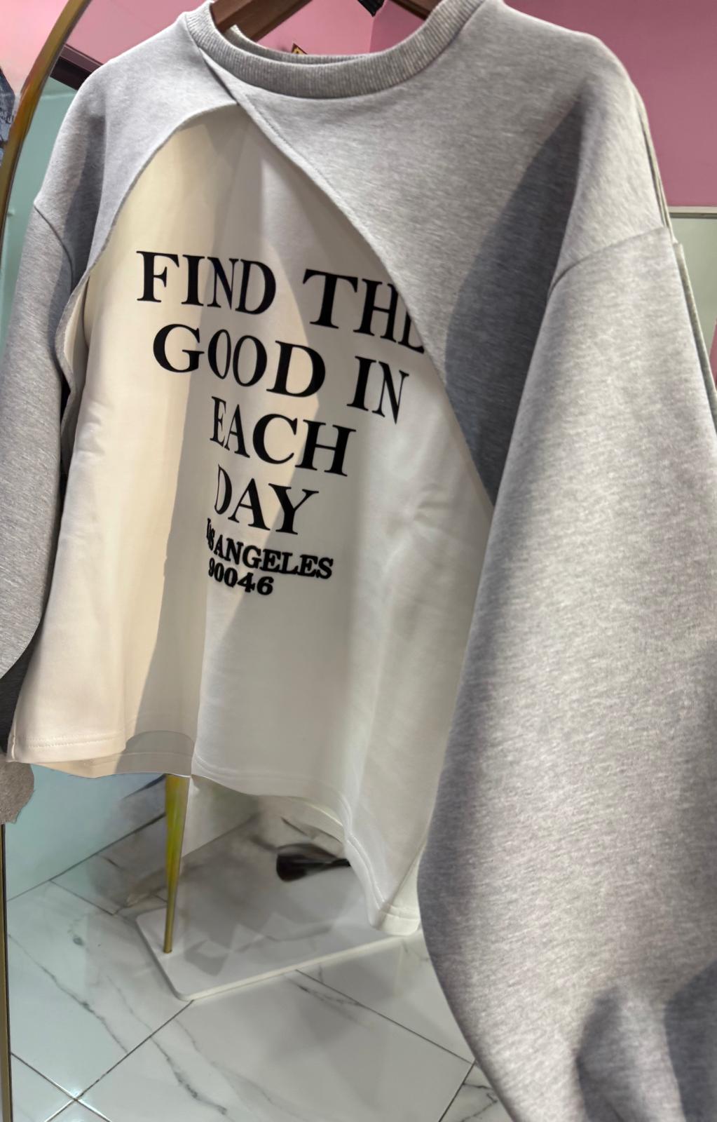 YAZI DETAY SWEATSHİRT