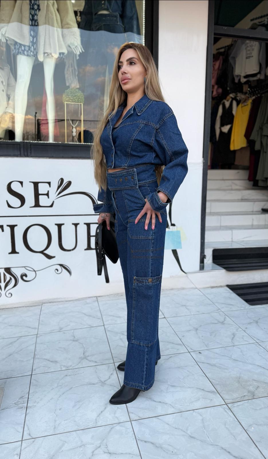 Ceket pantolon Denim takım