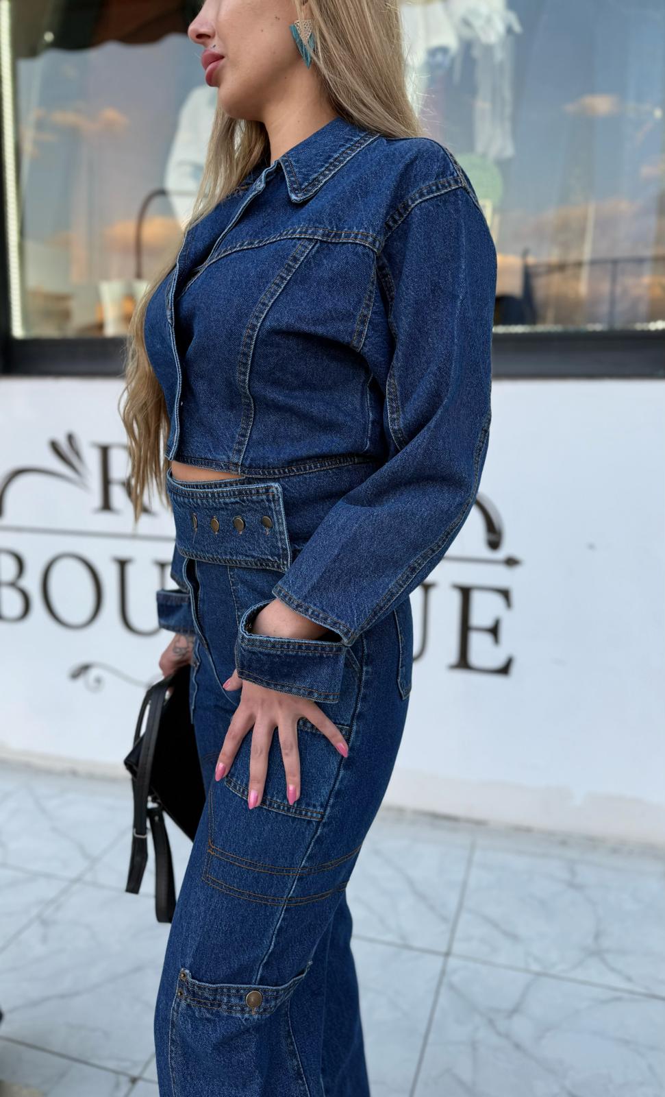 Ceket pantolon Denim takım