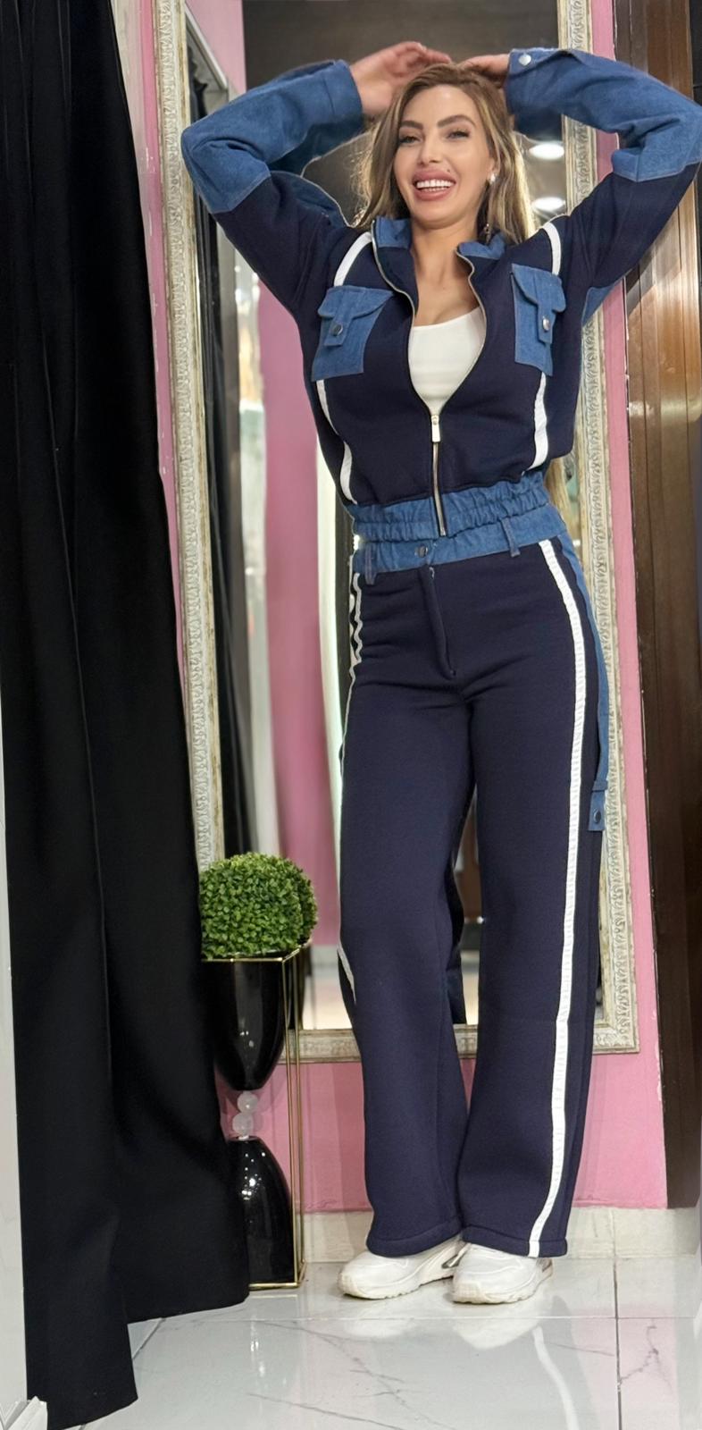 DENİM DETAY CEKET&PANTOLON EŞOFMAN TAKIM