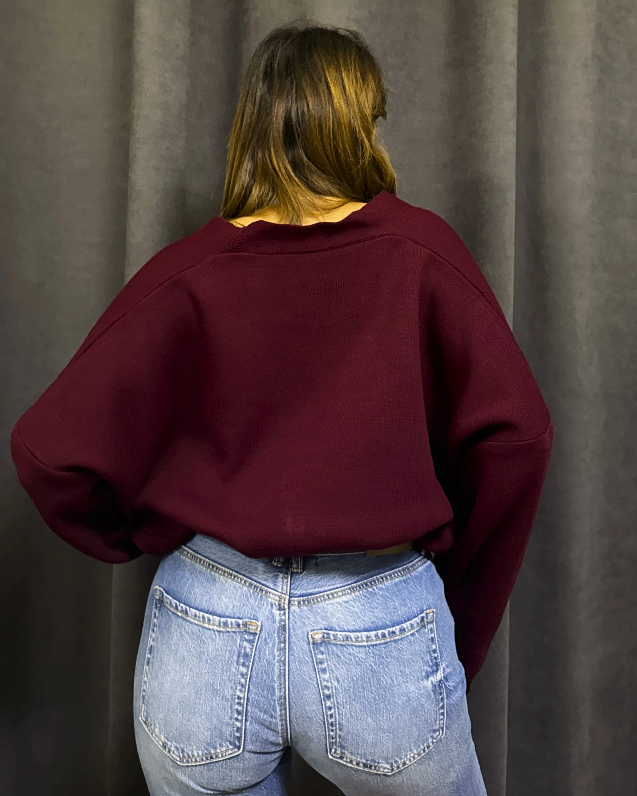 Düğme Detaylı Oversize Hırka