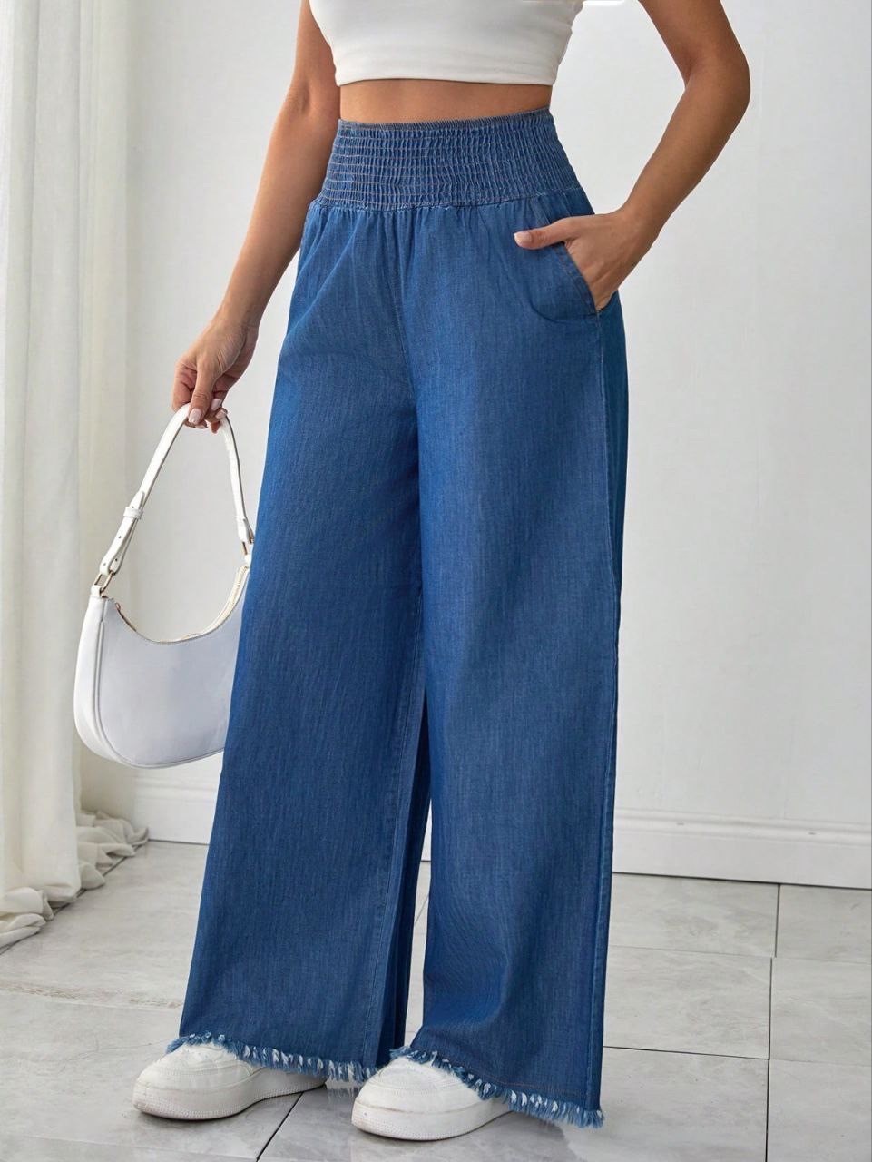 Püskül Paça Kot Pantolon