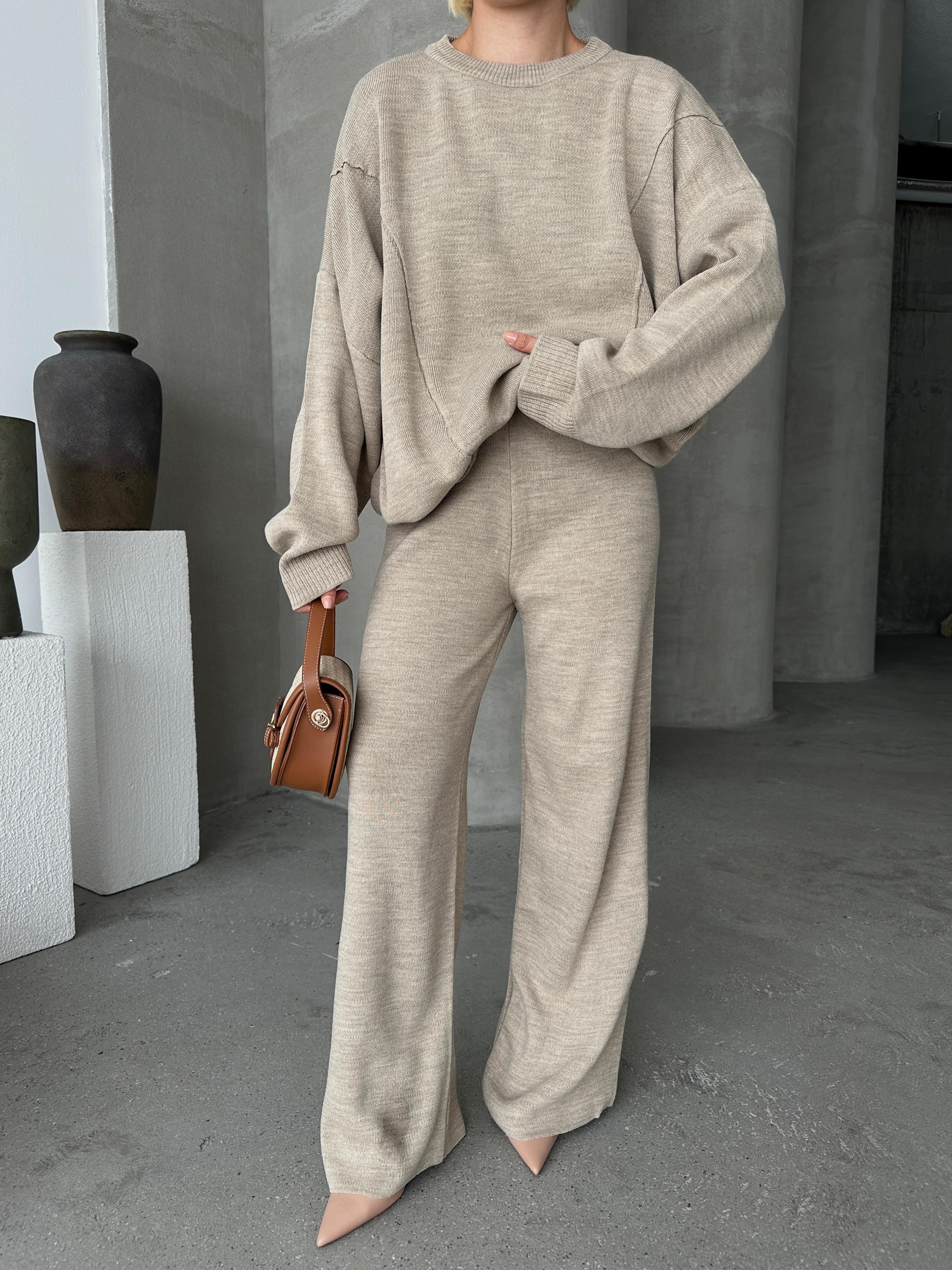 Sade Alt Üst Triko Takım - Oversize