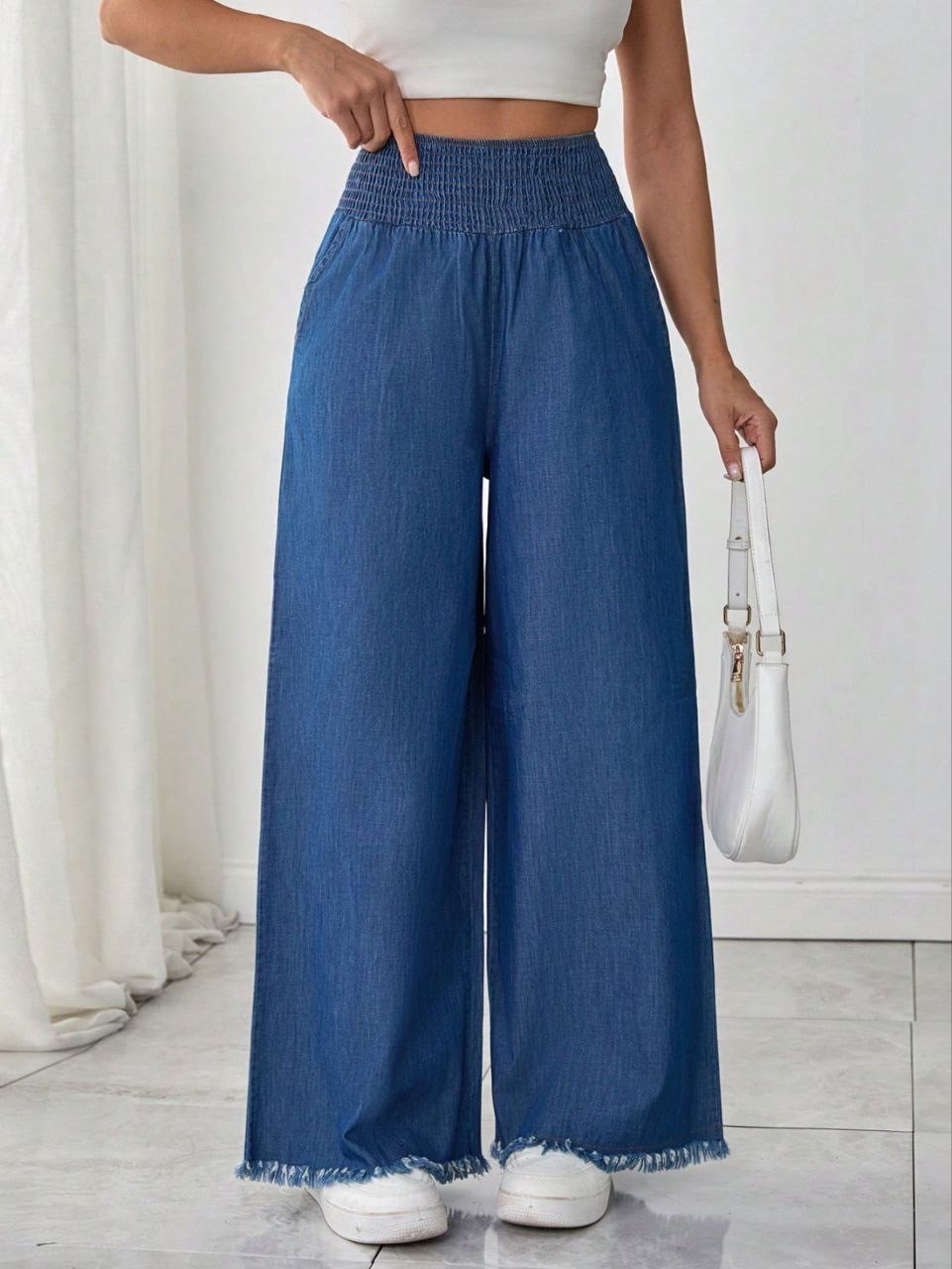 Püskül Paça Kot Pantolon