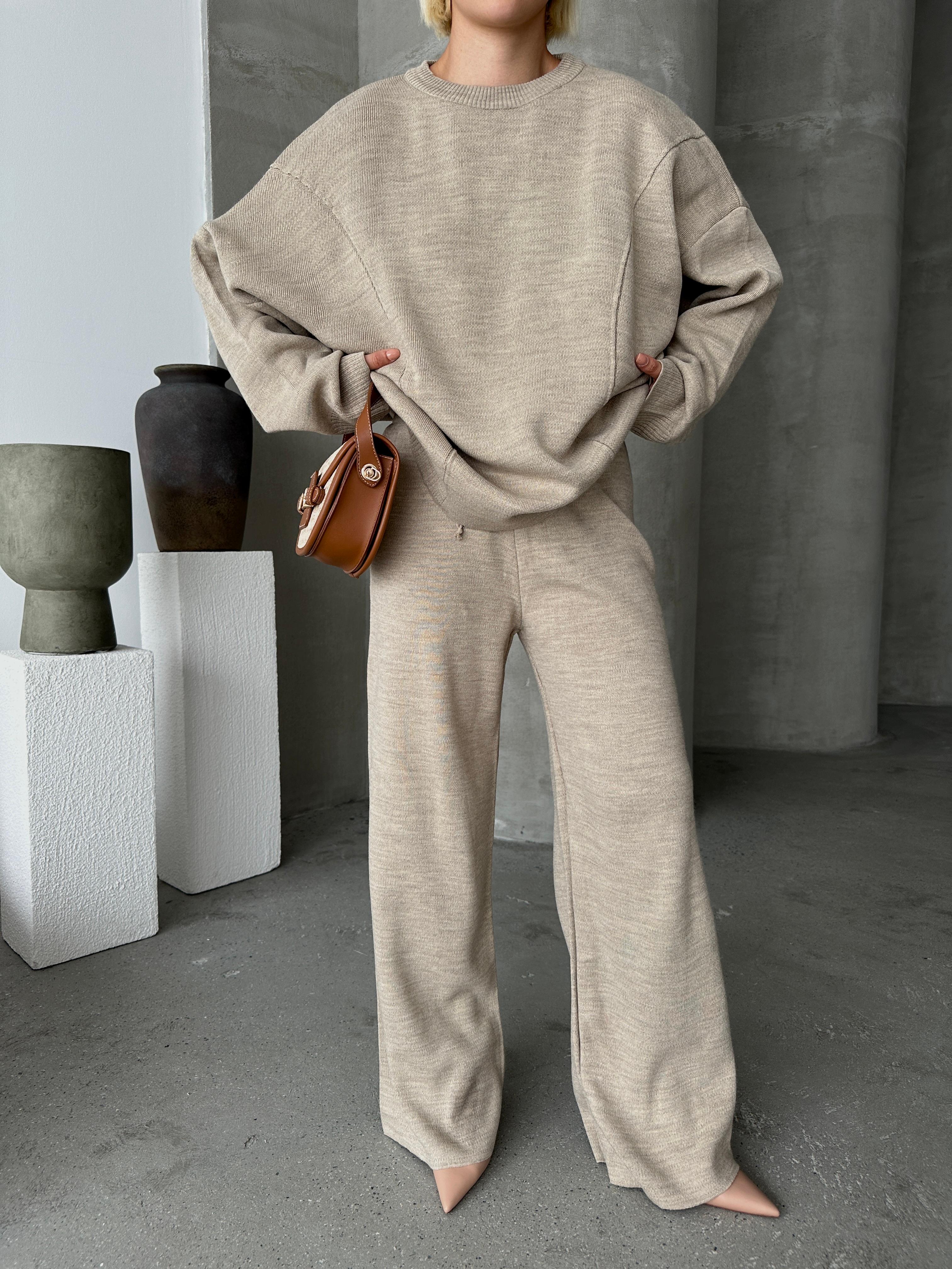 Sade Alt Üst Triko Takım - Oversize
