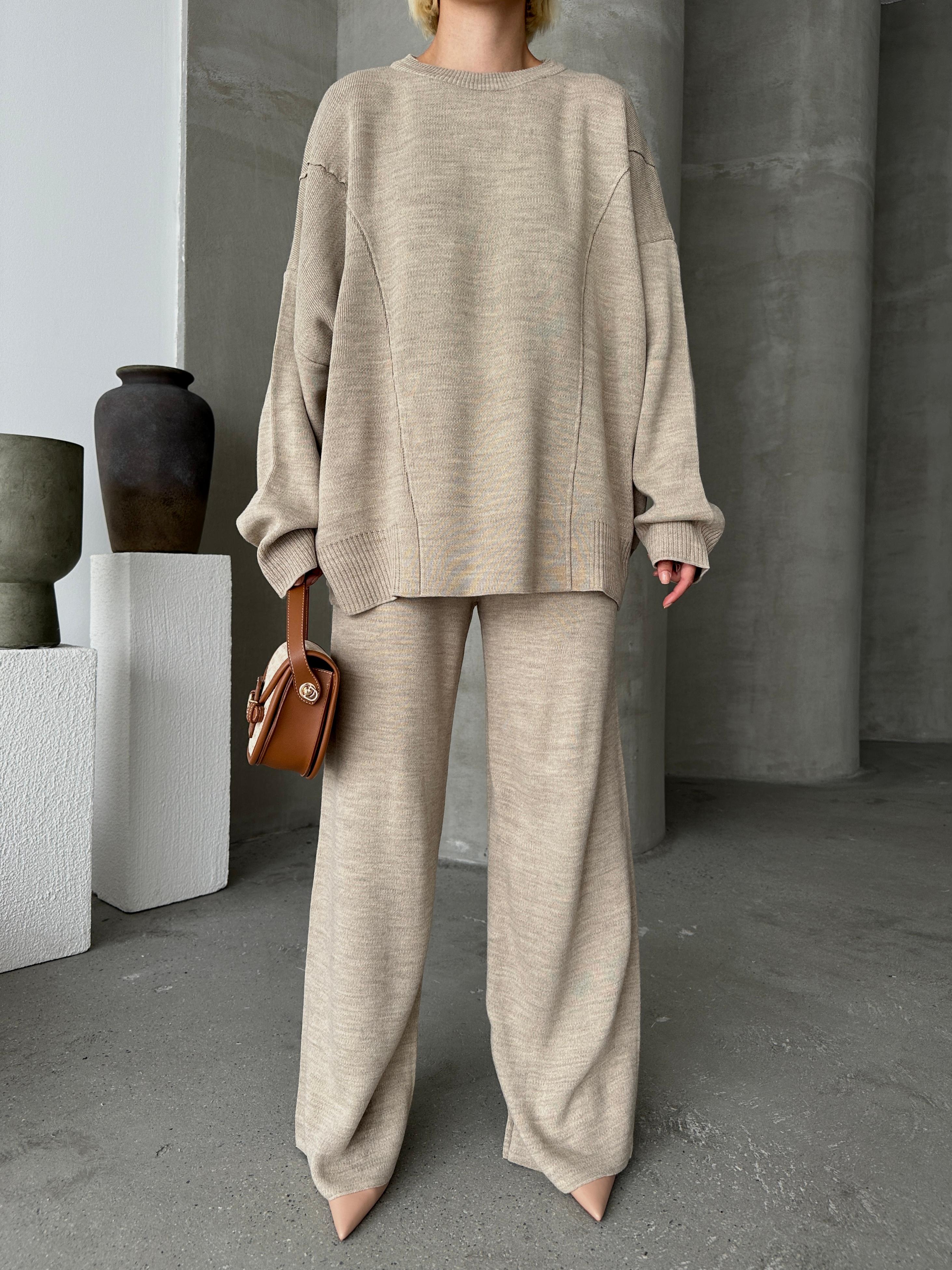 Sade Alt Üst Triko Takım - Oversize