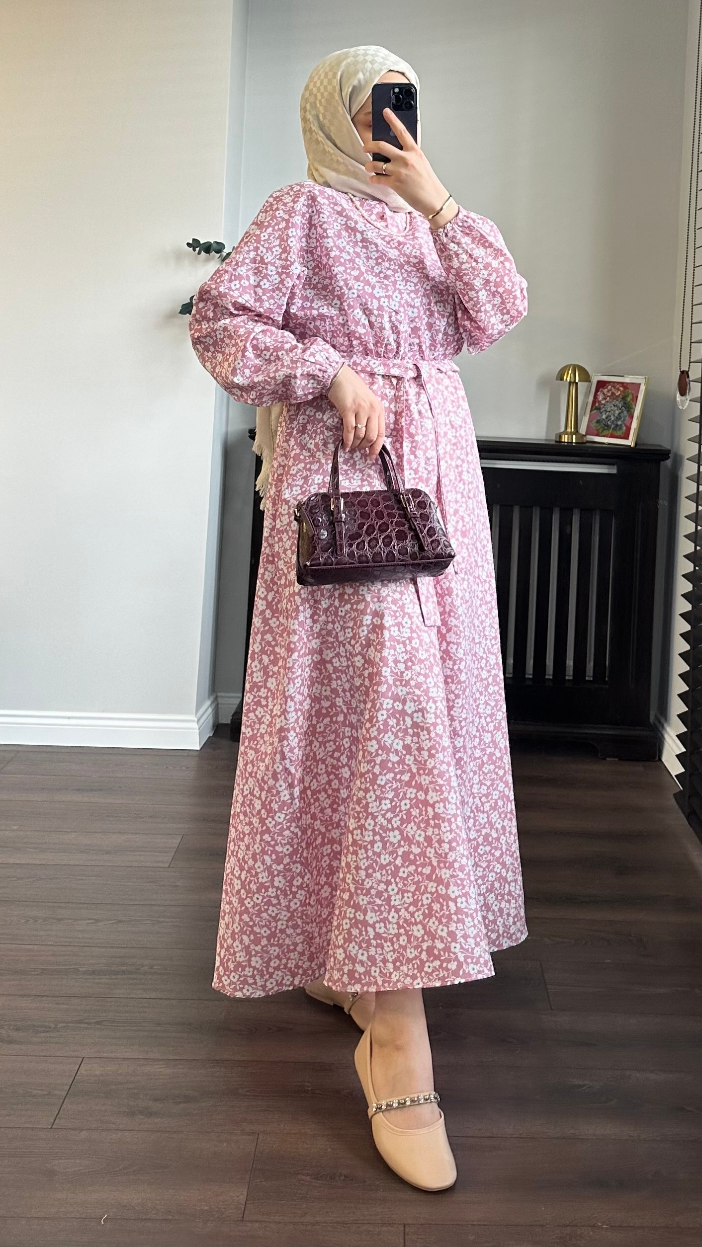 BAHAR DALI ELBİSE - PEMBE main variant image