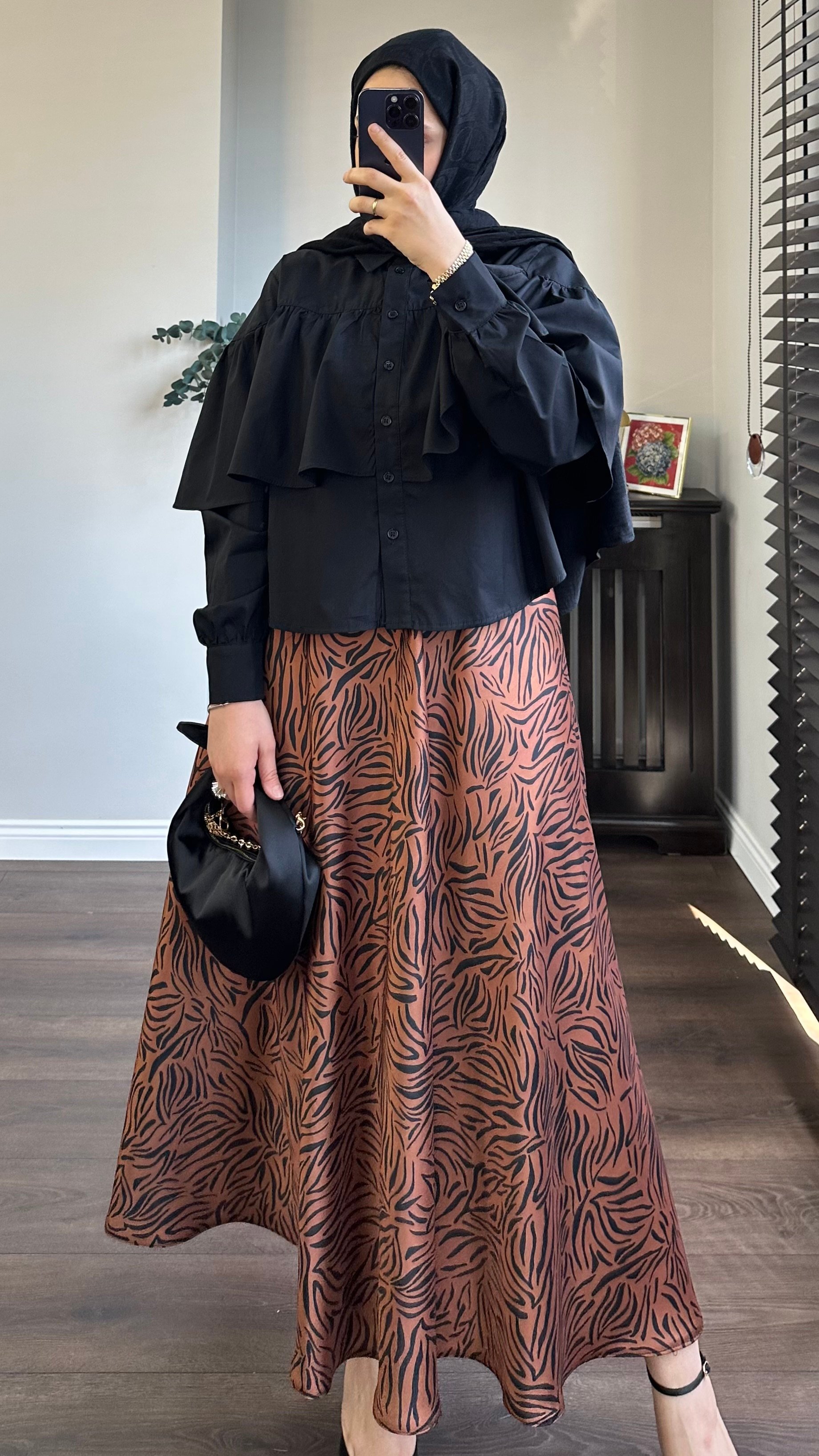 KAHVE ZEBRA SATEN ETEK image