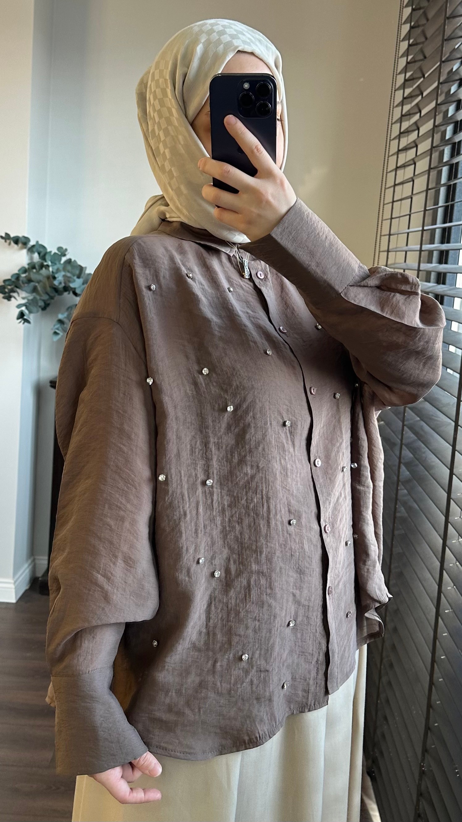 TAŞLI OVERSIZE GÖMLEK