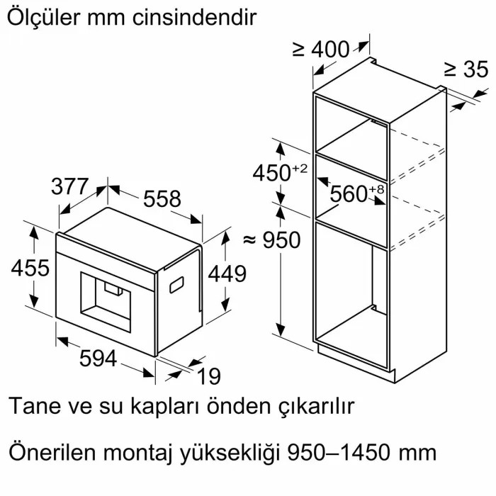 Siemens CT718L1B0 iQ700 Tam Otomatik Ankastre Kahve Makinesi