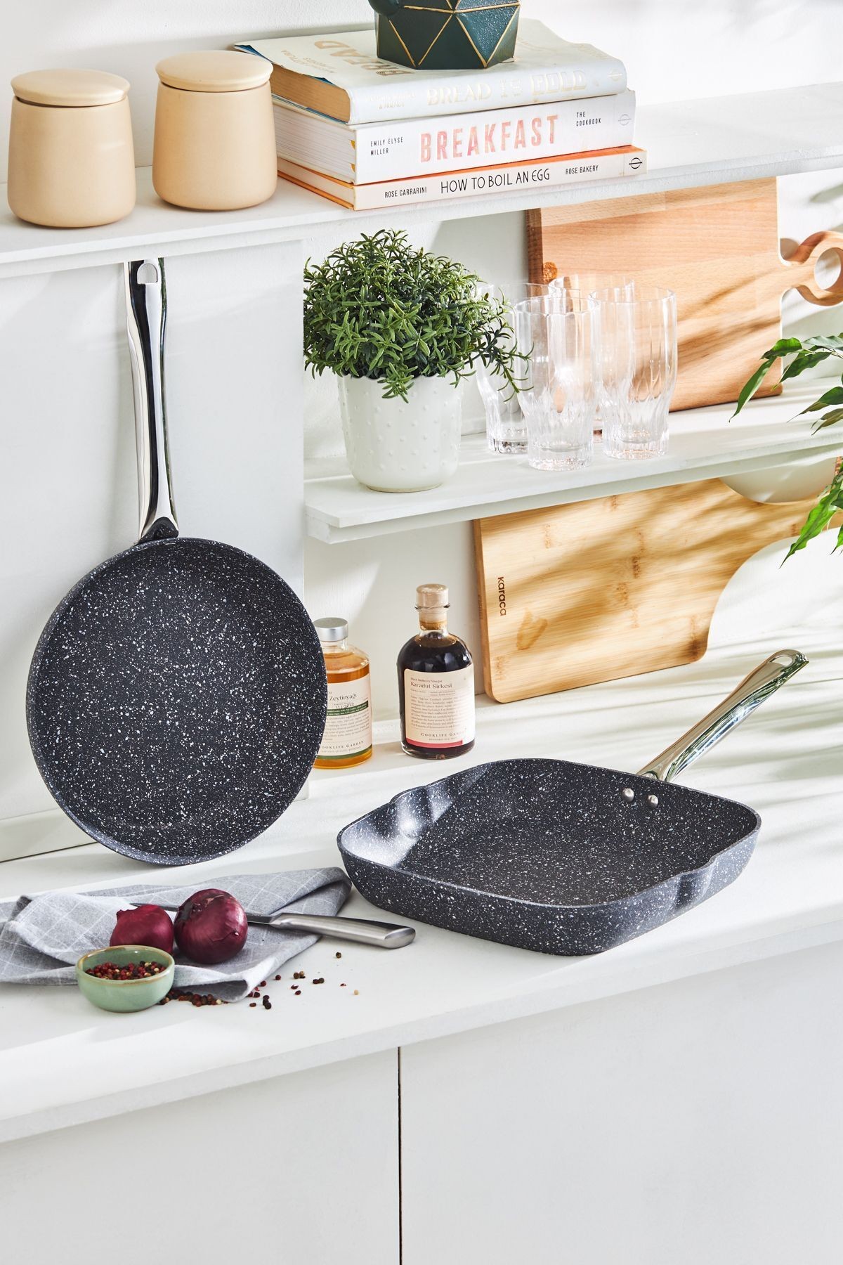 Karaca Biogranit Navy Stone Grill Tava  Set