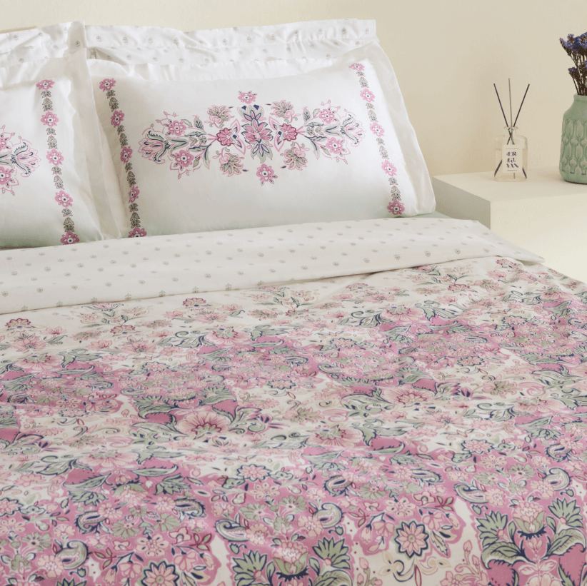 Karaca Home Arney %100 Pamuk Çift Kişilik Nevresim Takımı Pembe
