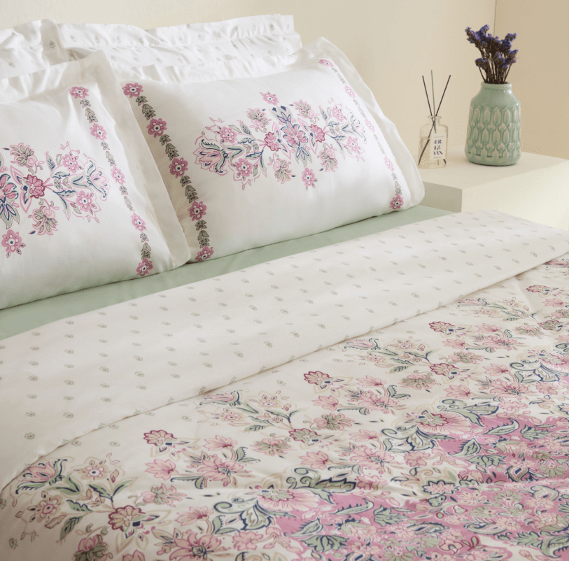 Karaca Home Arney %100 Pamuk Çift Kişilik Nevresim Takımı Pembe