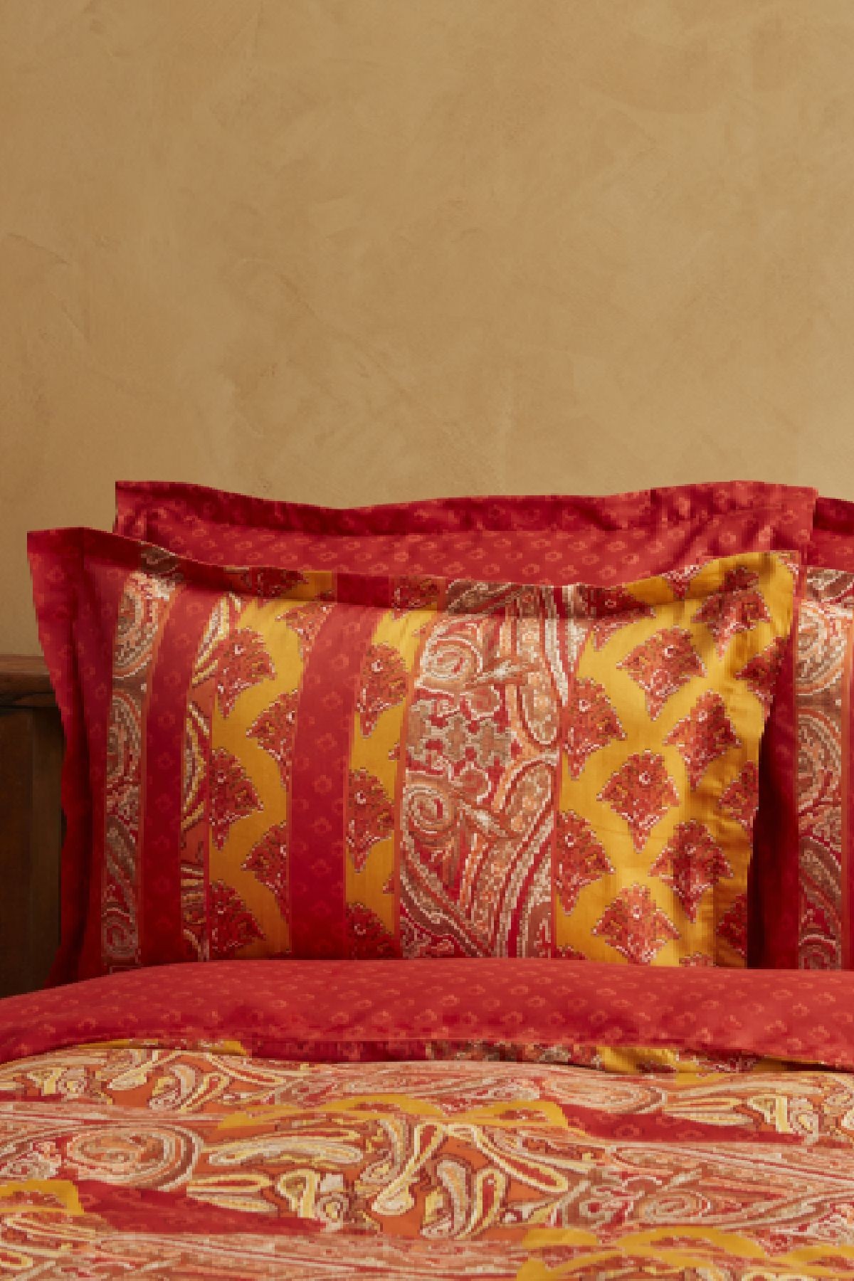 Marıs Terracotta %100 Pamuk Çift Kişilik Saten Nevresim Takımı
