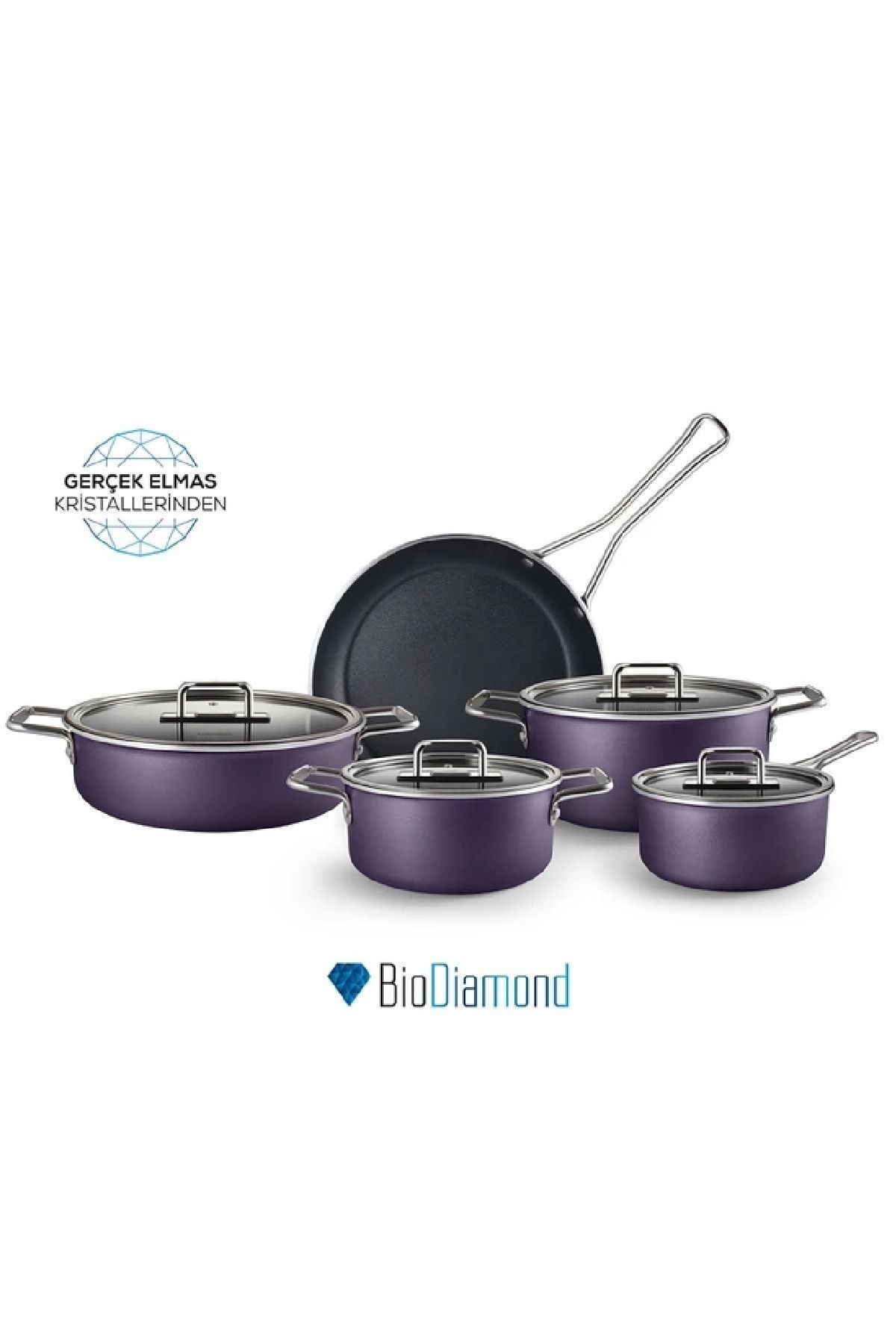 Mastermaid Biodiamond 9 Parça Tencere Seti Grape Purple