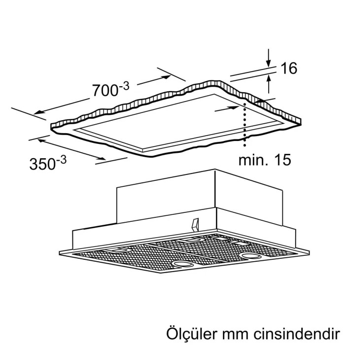 Siemens LB75565 75 cm. Gömme Aspiratör