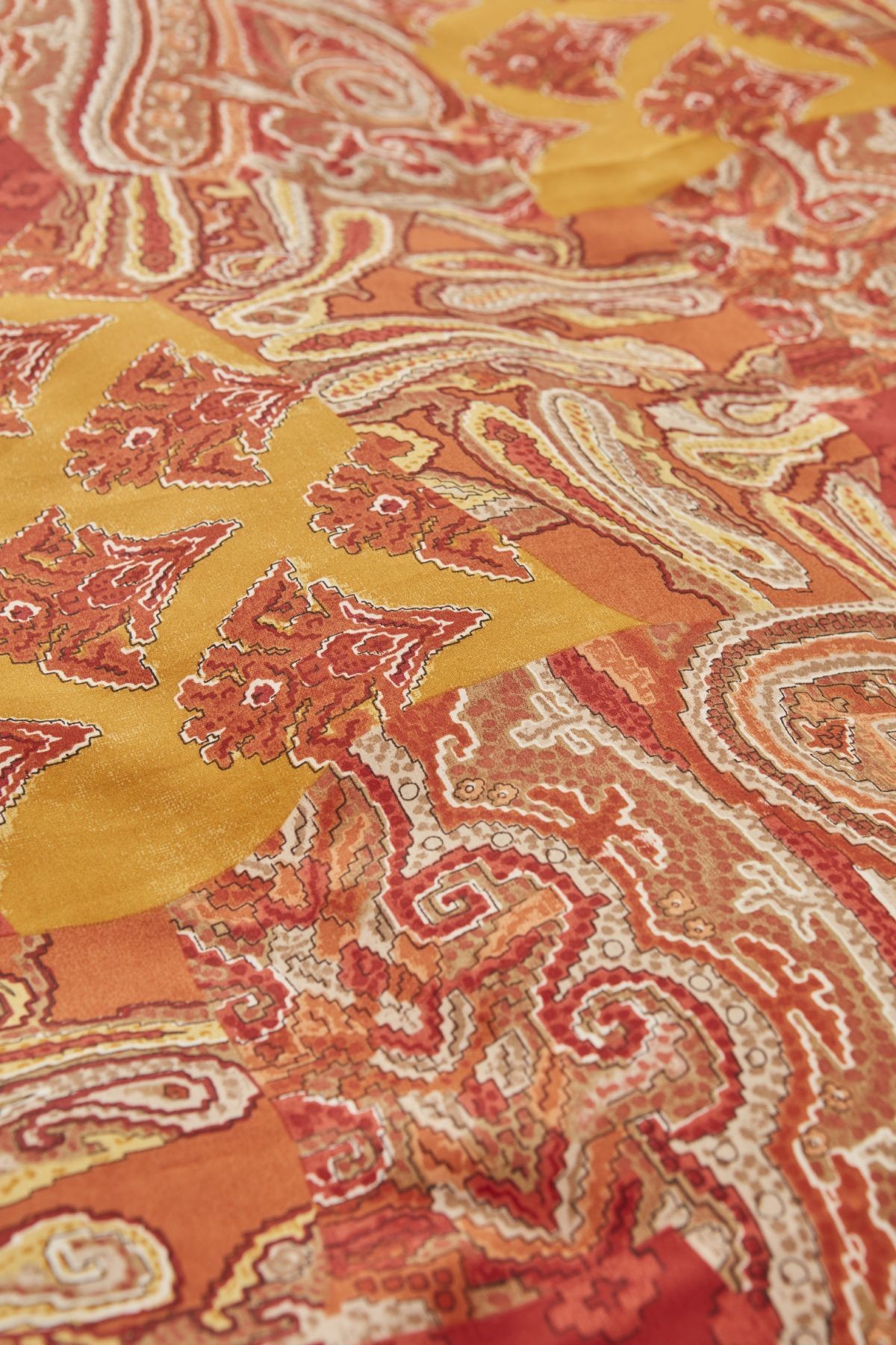 Marıs Terracotta %100 Pamuk Çift Kişilik Saten Nevresim Takımı