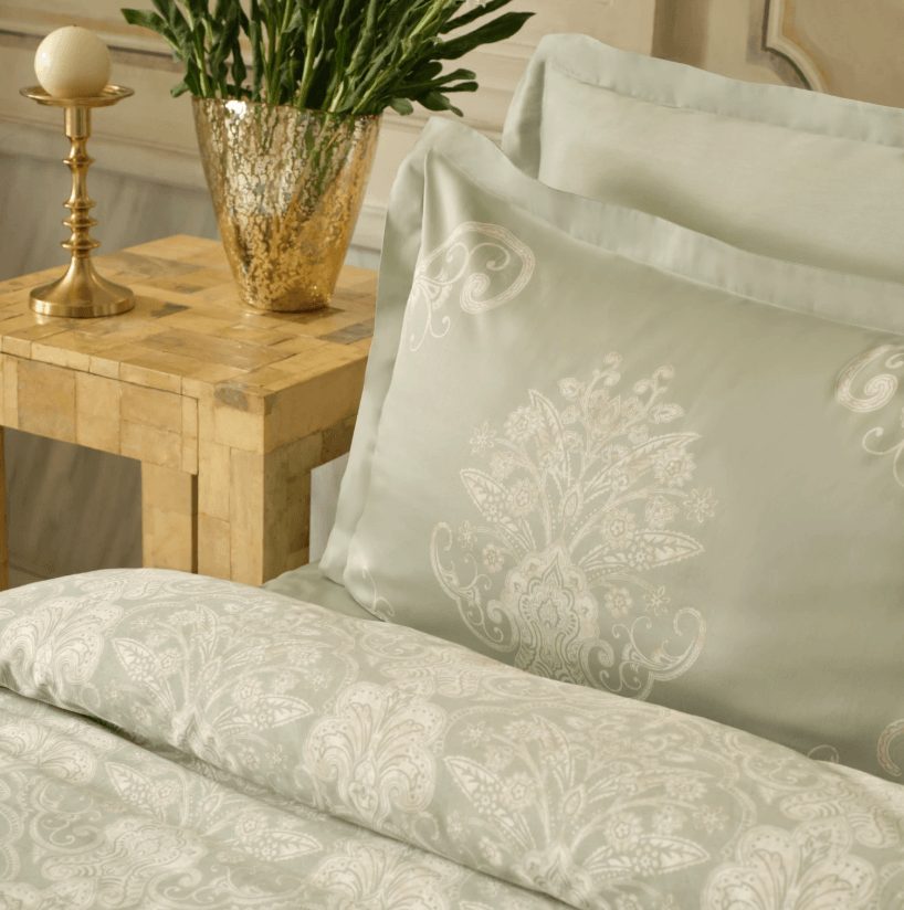 Karaca Home Holly 80 Tel %100 Pamuk Saten Çift Kişilik Nevresim Takımı Mint
