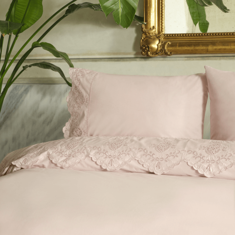 Karaca Home Chole Brodeli %100 Pamuk Çift Kişilik Nevresim Takımı Pudra