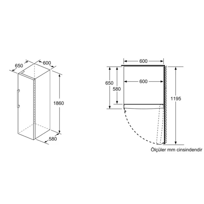 Siemens GS36NVIF0N 7 Çekmeceli Kolay Temizlenebilir Inox Derin Dondurucu