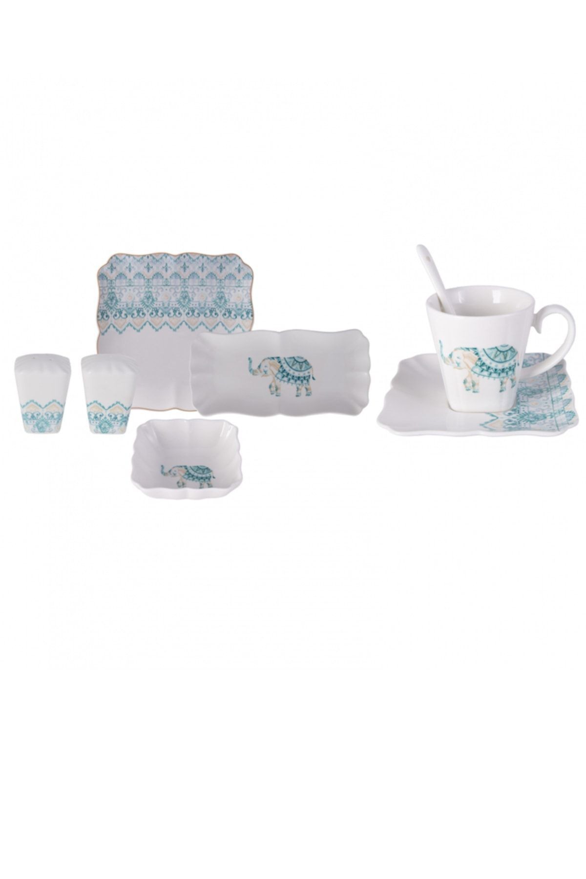 Marodisa Blue 32 Parça 6 Kişilik Porselen Kahvaltı/servis
