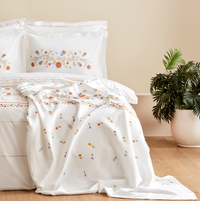 Karaca Home Clarice %100 Pamuk Çift Kişilik Nevresim Pike Hediyeli Takım Multicolor
