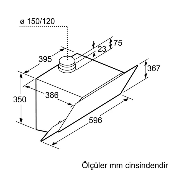 Siemens LC68KAK60T 60 cm Siyah Cam Davlumbaz