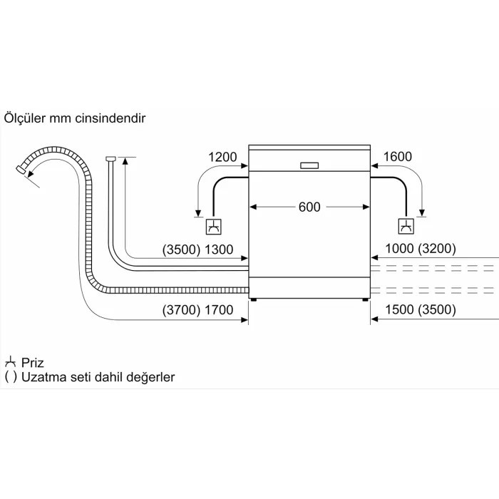 Siemens SN234I01DT 4 Programlı Inox Bulaşık Makinesi