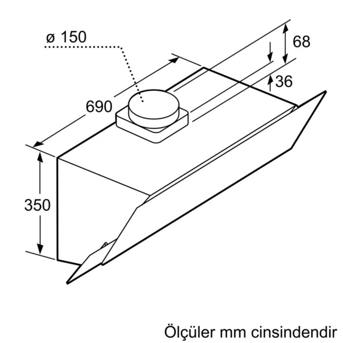 Siemens LC95KA270T 90 Cm Beyaz Cam Davlumbaz