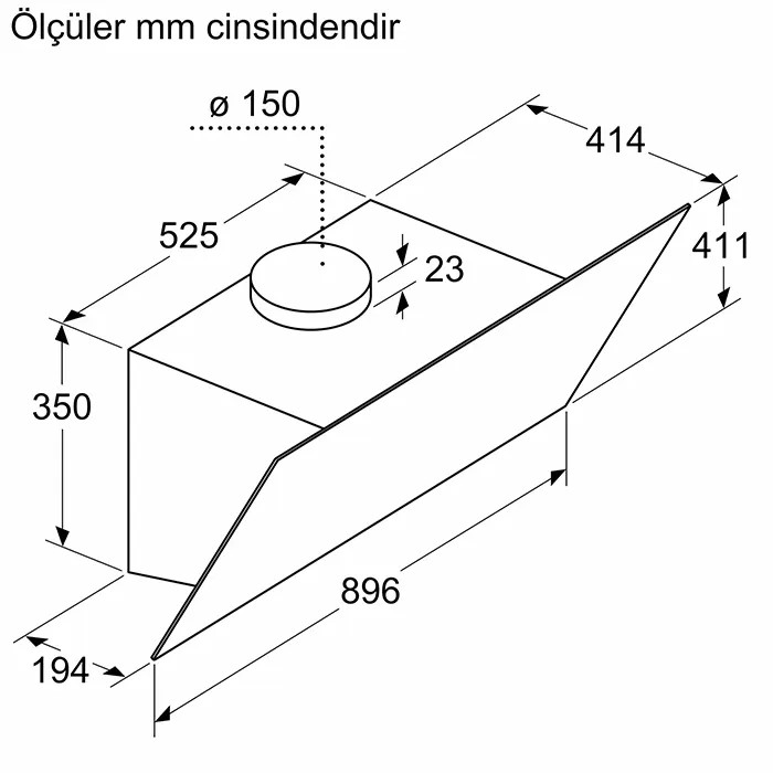 Siemens LC97KPJ20T 90 cm Beyaz Cam Davlumbaz