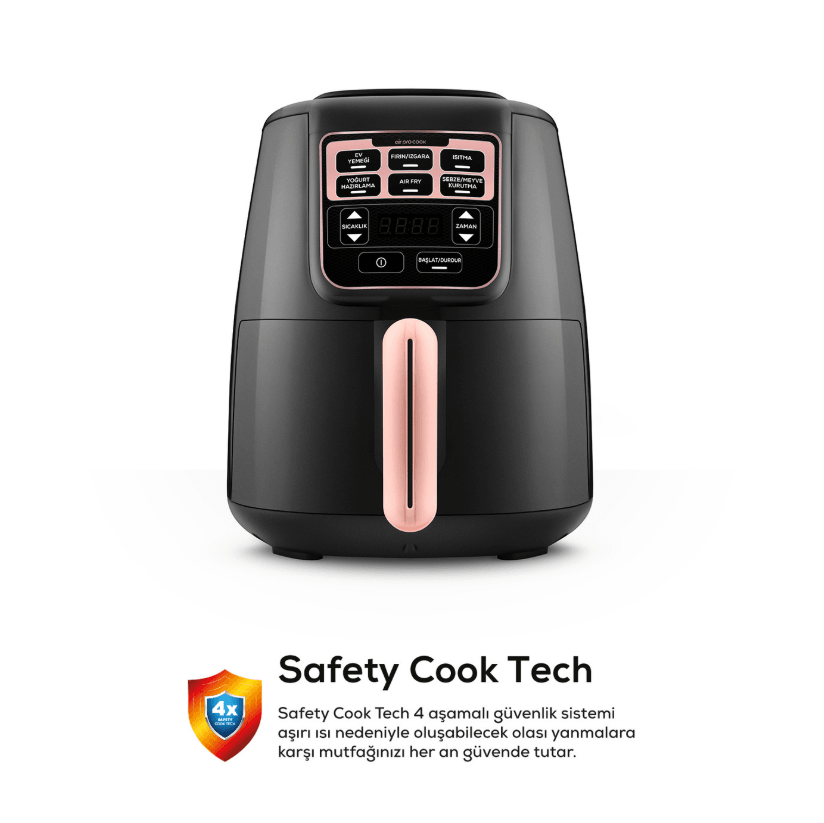 Karaca Air Pro Cook XL 2 in 1 Konuşan Airfryer Rosegold 4 Kişilik