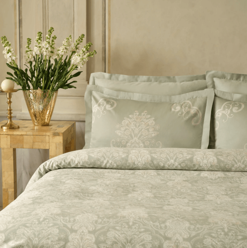 Karaca Home Holly 80 Tel %100 Pamuk Saten Çift Kişilik Nevresim Takımı Mint