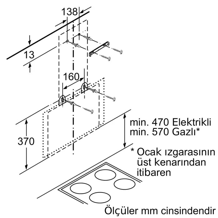 Siemens LC65KAJ70T 60 cm Titanium Gri Davlumbaz