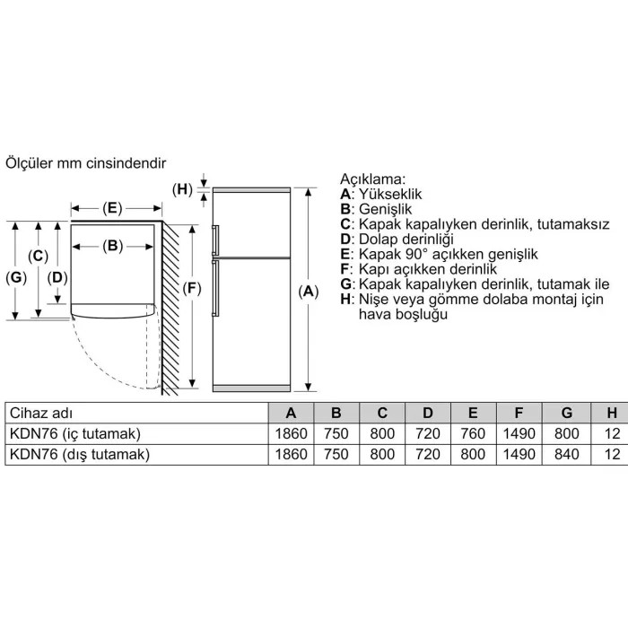 Siemens KD76NXWE0N XL Beyaz Nofrost Buzdolabı