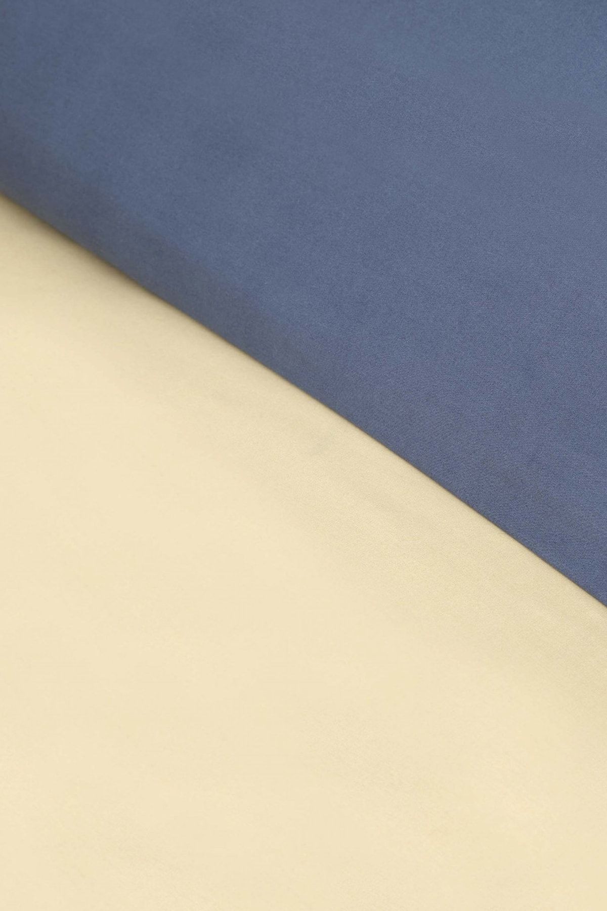 Basic Indigo-bej Çift Taraflı Çift Kişilik Nevresim Pike Takımı