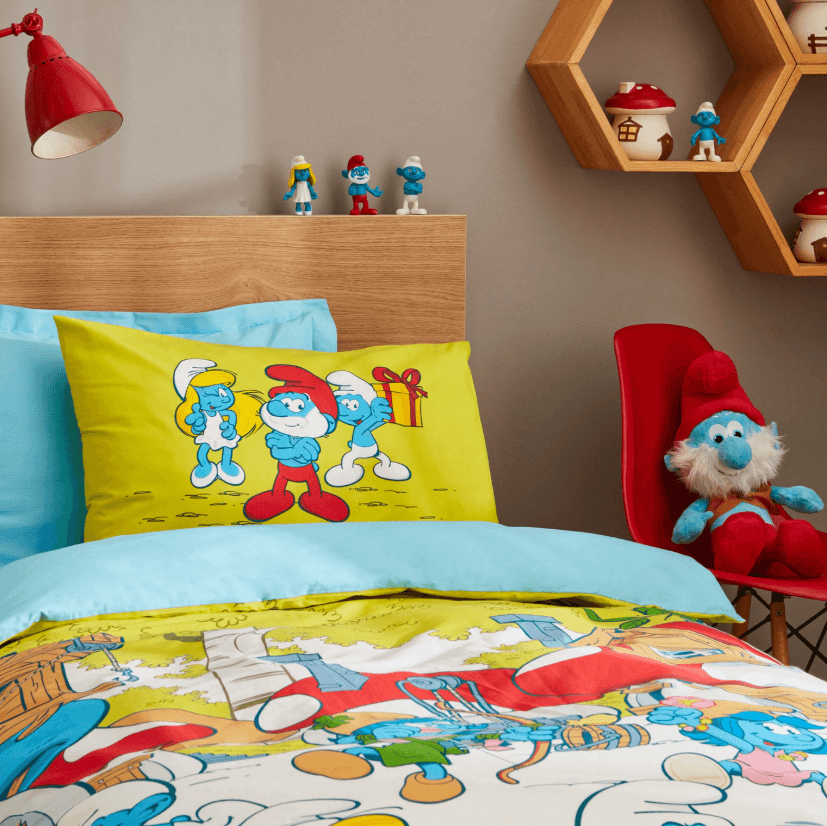 Karaca Home Smurfs By Mushroom Village Tek Kişilik Nevresim Takımı