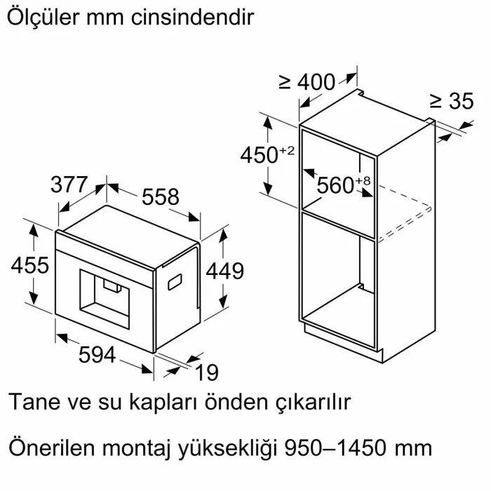 Siemens CT718L1B0 iQ700 Tam Otomatik Ankastre Kahve Makinesi